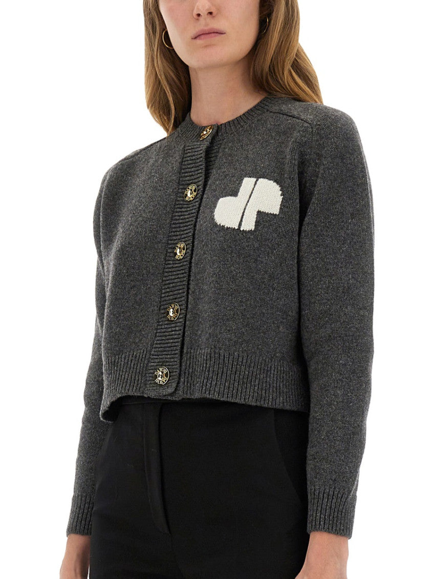 Grey Logo Crew Neck Cardigan 3