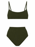 Green Solid Swimwear 1