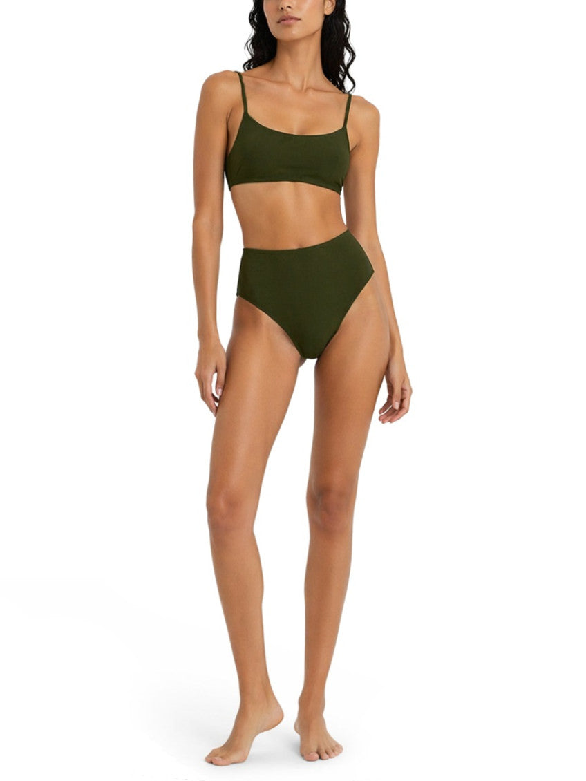 Green Solid Swimwear 2