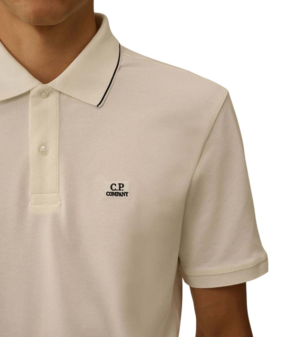 Beige Logo Shirt Collar Polo 3