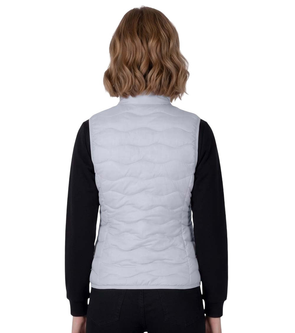 White Quilted Mock Collar Jacket 2
