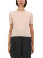 Light Pink Solid Crew Neck Sweater 1