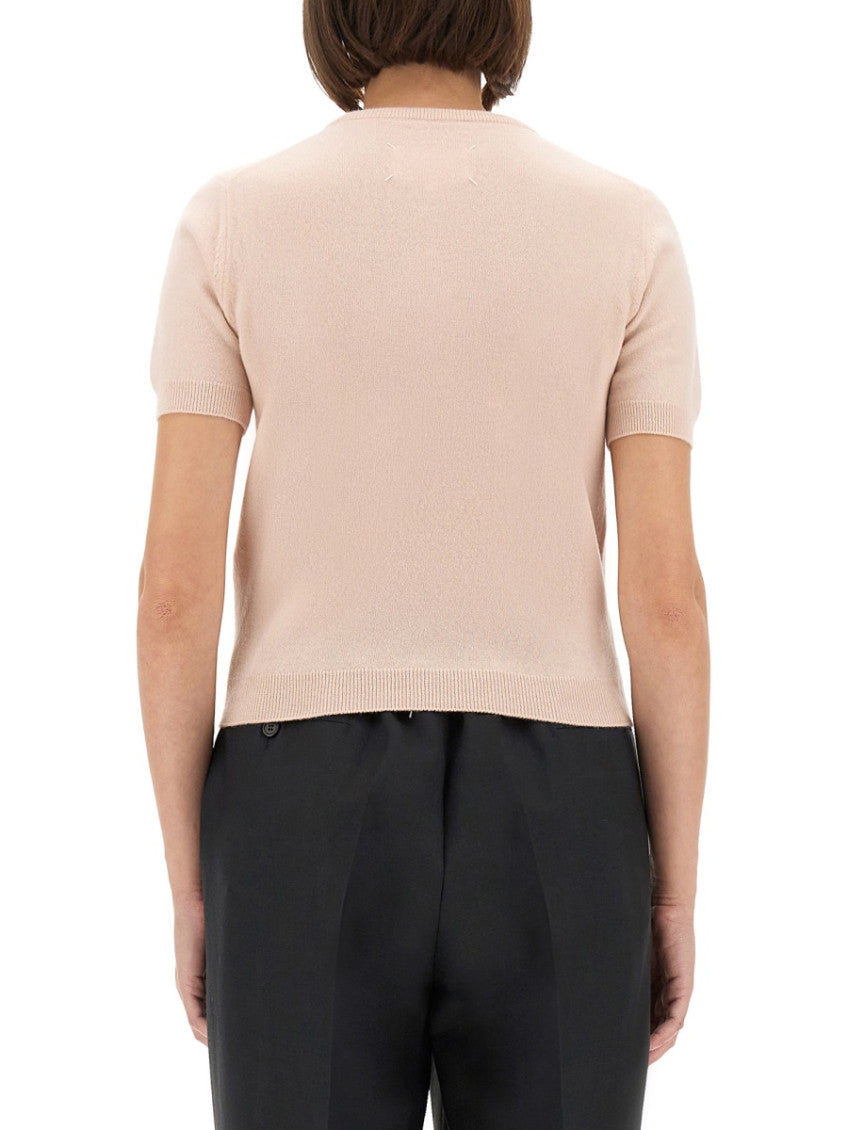 Light Pink Solid Crew Neck Sweater 2