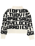 Black Logo Mock Collar Sweater 1