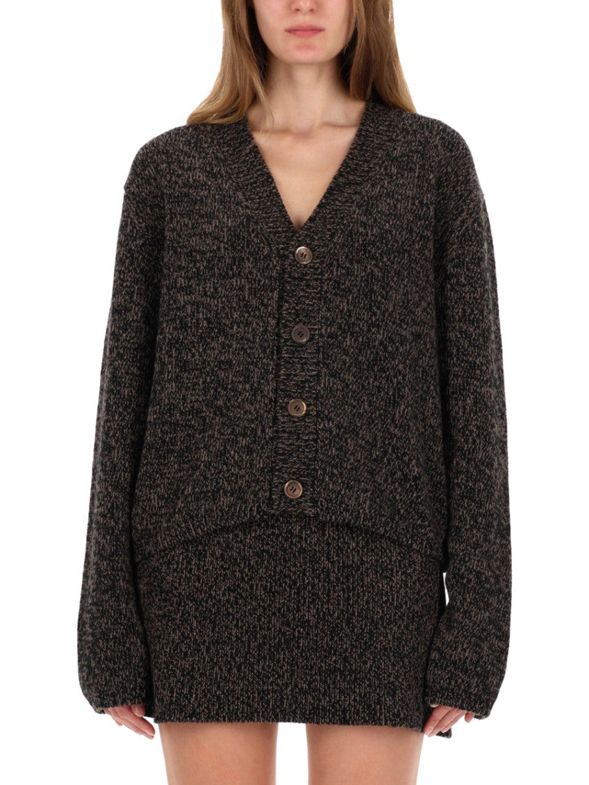 Multicolor Knitted V Neck Cardigan 1