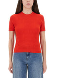 Red Knitted Crew Neck Sweater 1