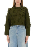 Green Knitted Crew Neck Sweater 1
