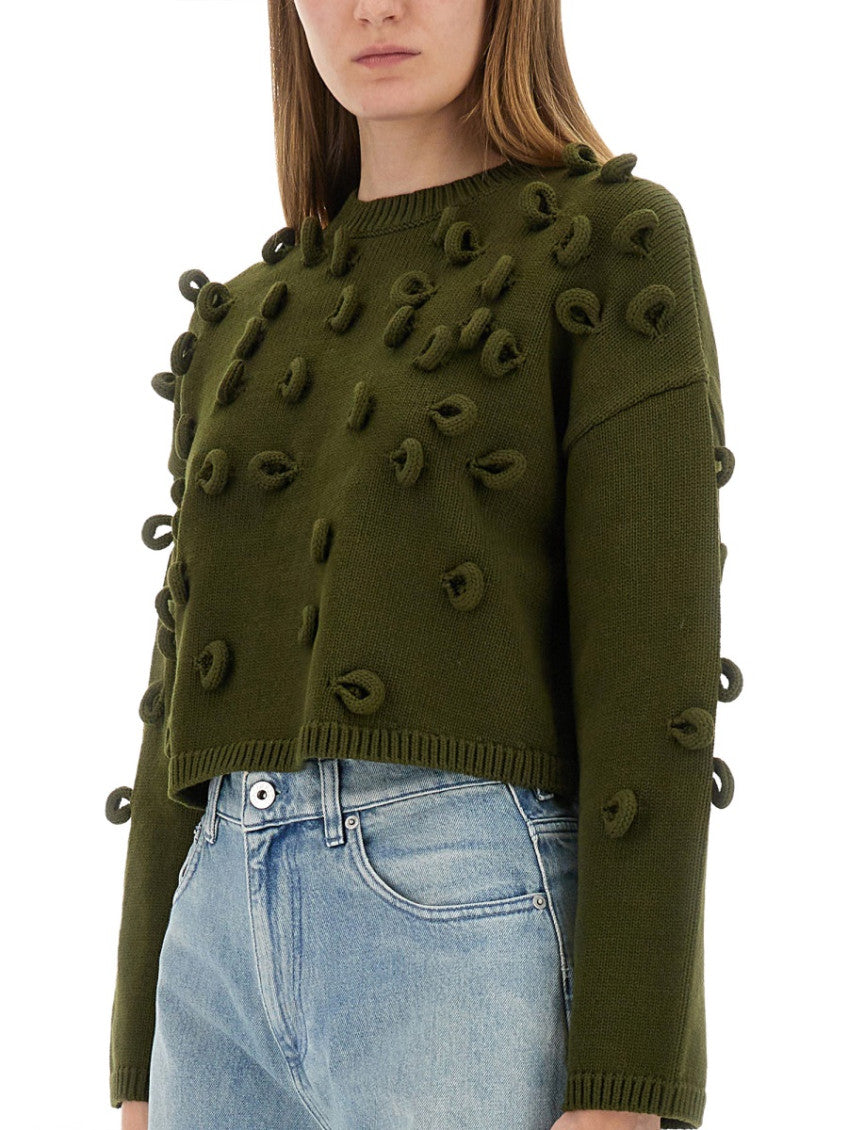 Green Knitted Crew Neck Sweater 3