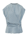 Blue Stripes Round Neck Top 1