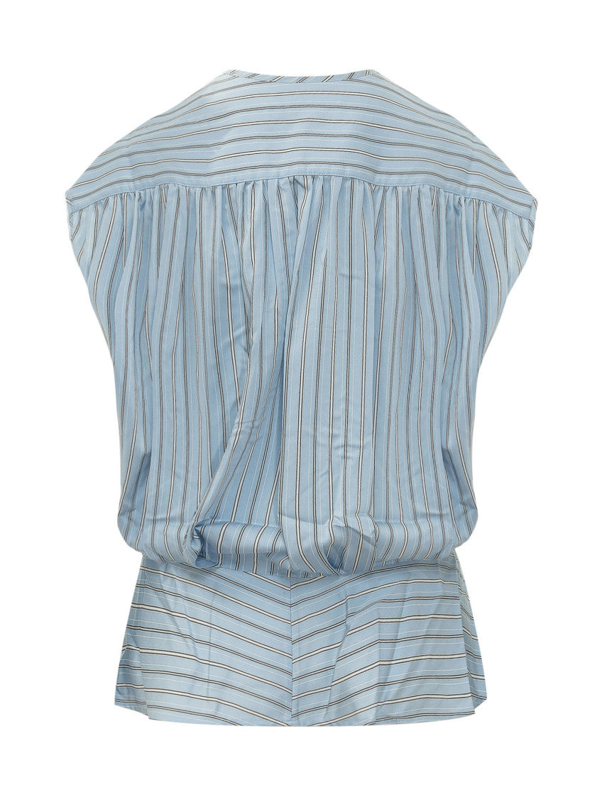 Blue Stripes Round Neck Top 2