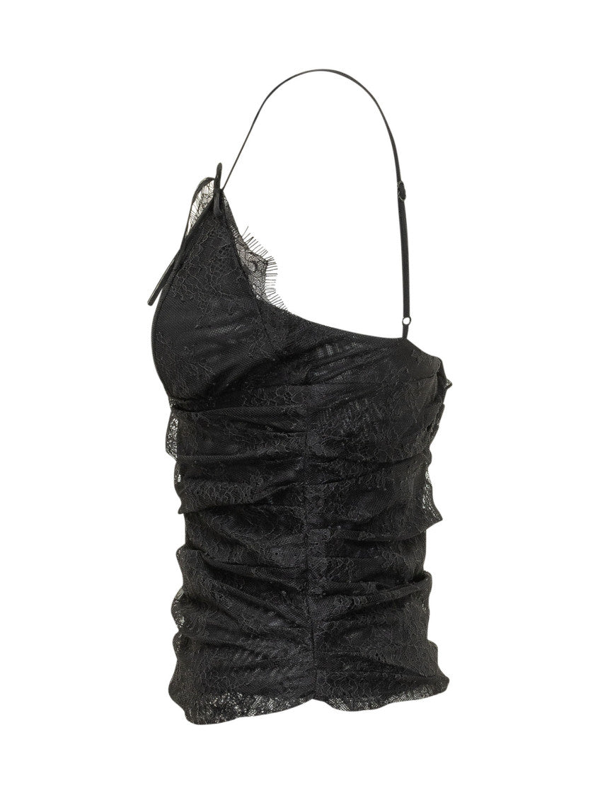 Black Lace V Neck Top 3