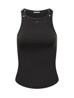 Black Ribbed Round Neck Top 1