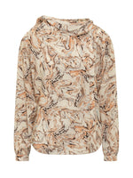 Beige Abstract Cowl Neck Top 1