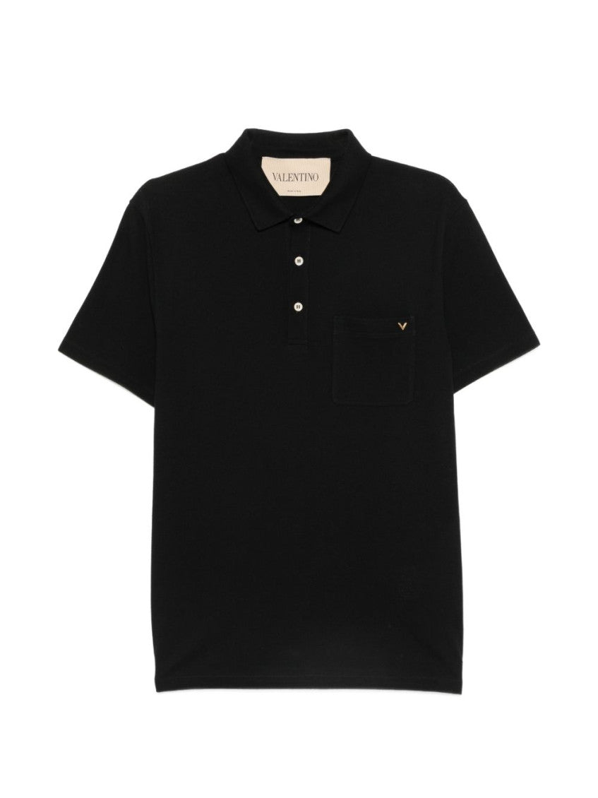 Black Solid Shirt Collar Polo 1