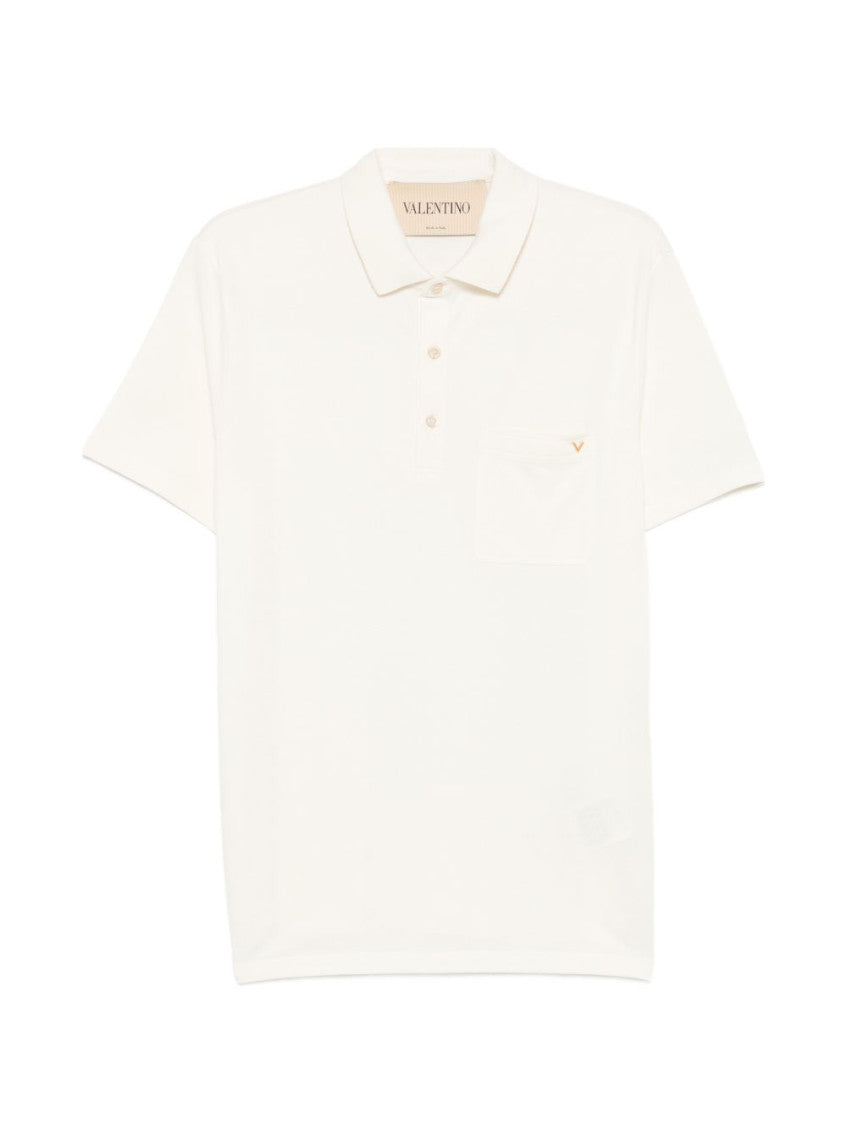 Off White Solid Shirt Collar Polo 1