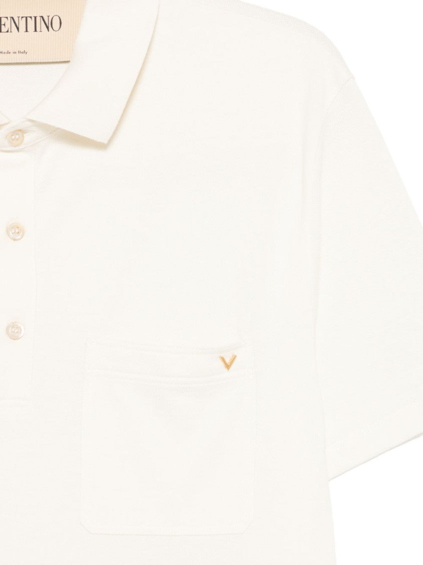 Off White Solid Shirt Collar Polo 3