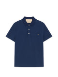 Blue Solid Shirt Collar Polo 1