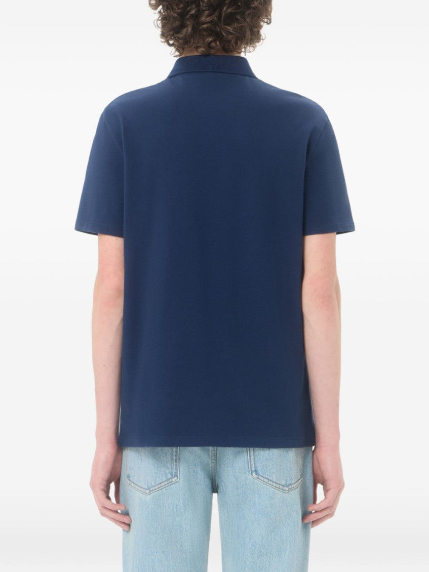Blue Solid Shirt Collar Polo 6