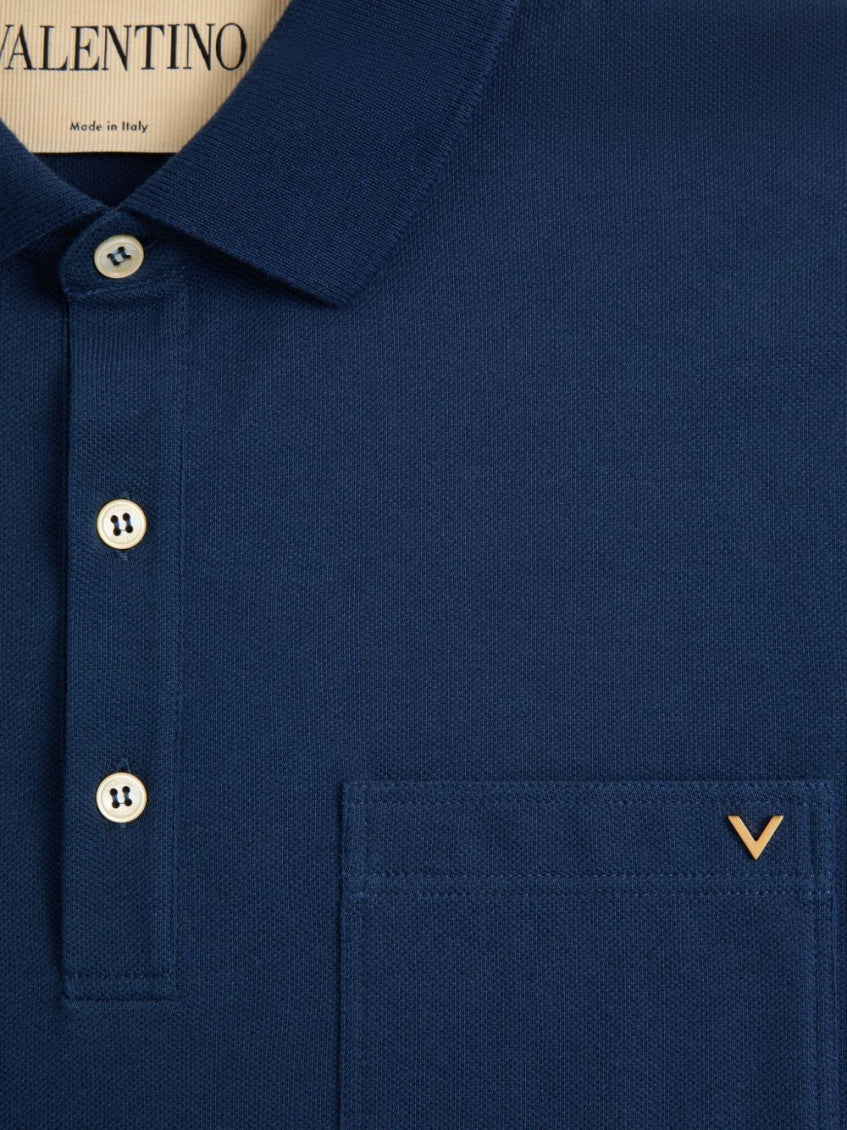 Blue Solid Shirt Collar Polo 7