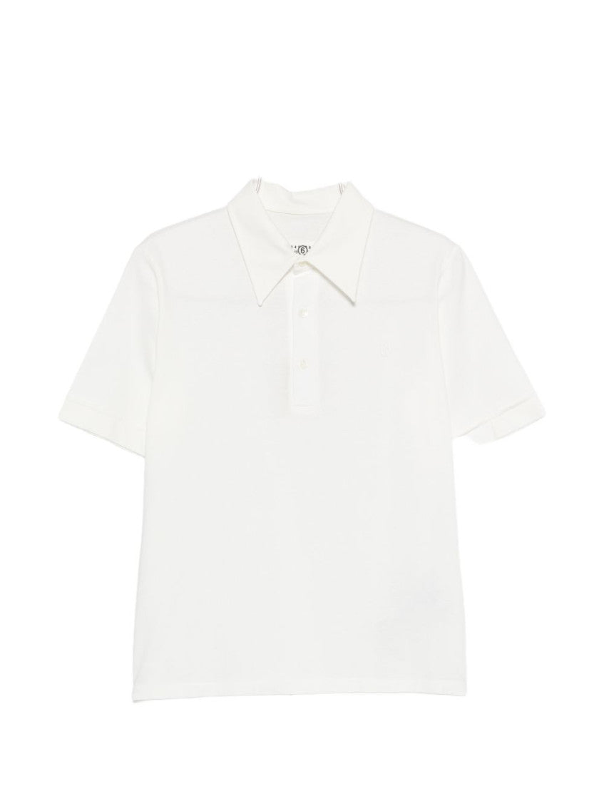 White Logo Shirt Collar Polo 1