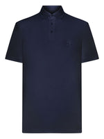 Blue Solid Shirt Collar Polo 1