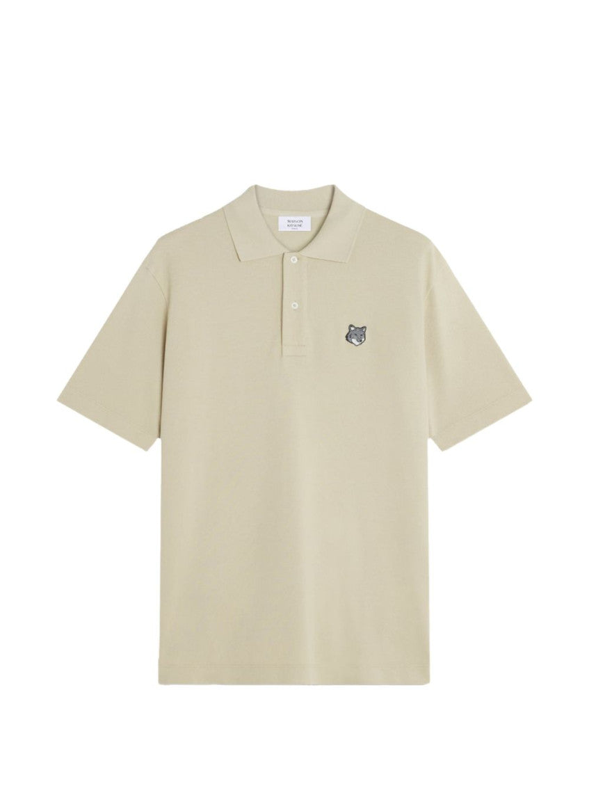 Beige Solid Shirt Collar Polo 1