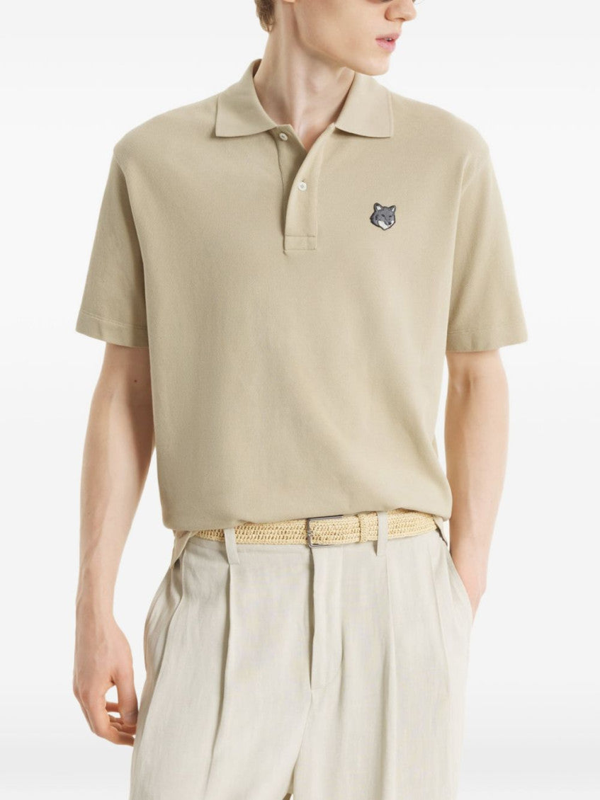 Beige Solid Shirt Collar Polo 4