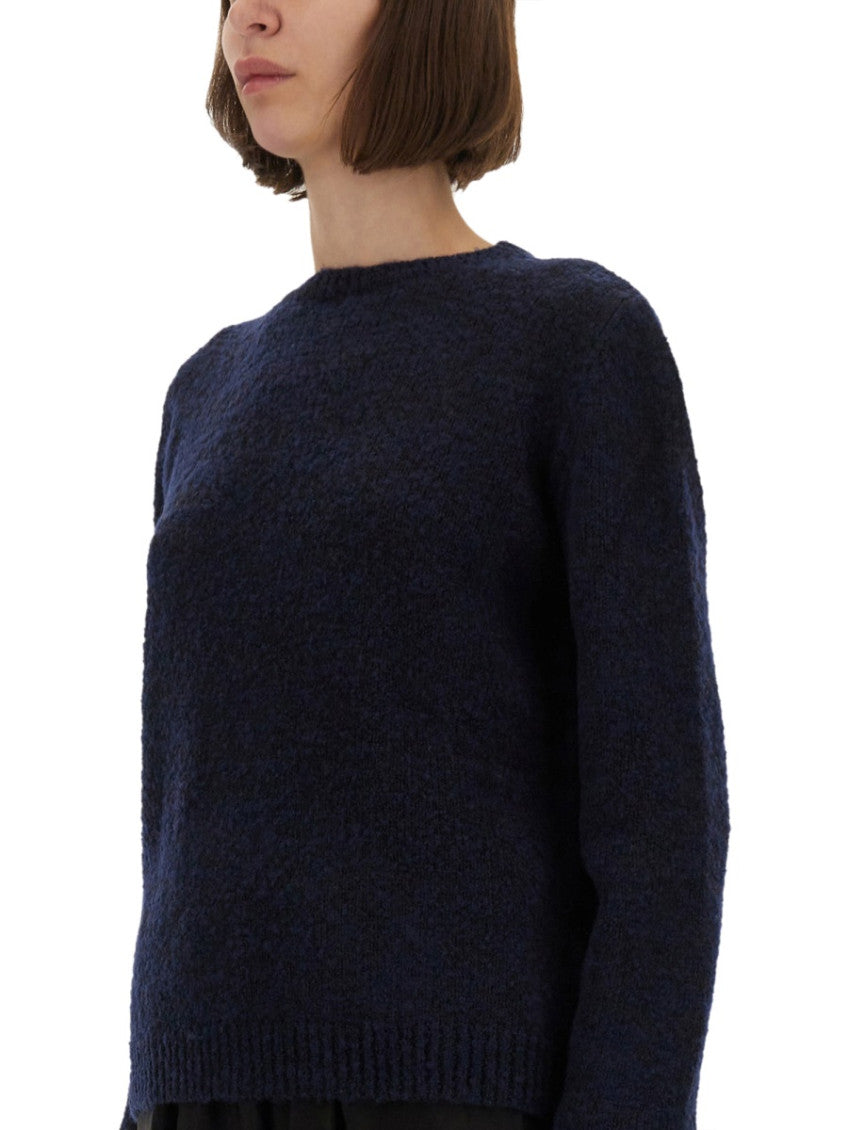 Blue Solid Crew Neck Sweater 3
