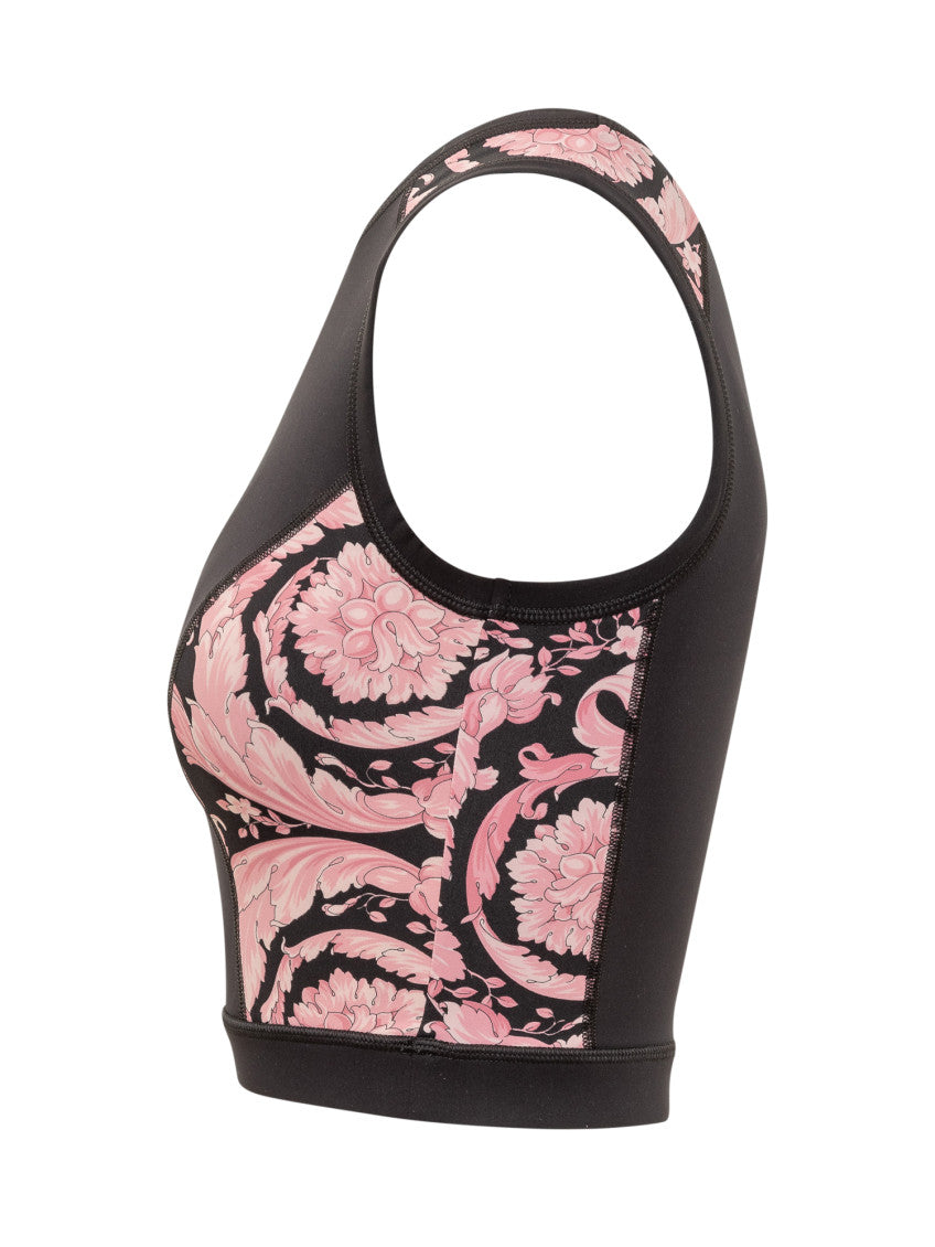 Black Printed Round Neck Top 3