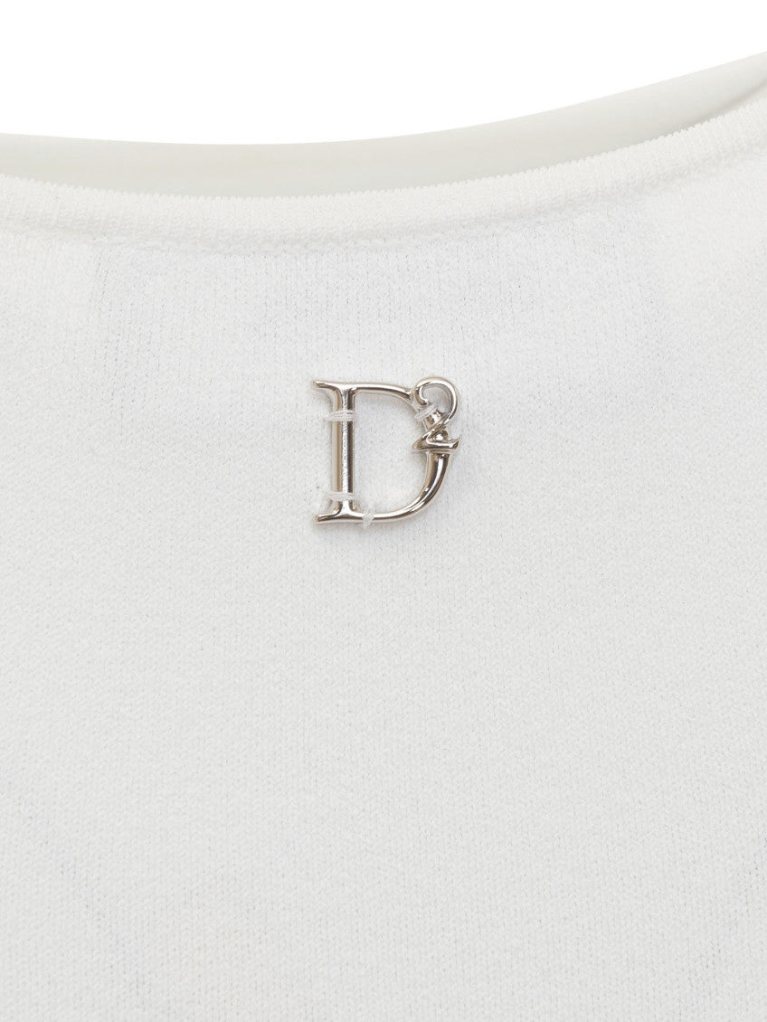 White Solid Round Neck Top 3