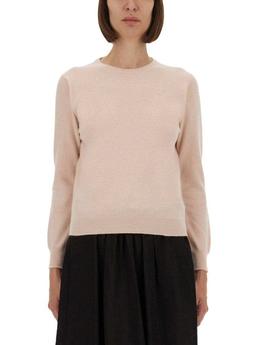 Pink Solid Crew Neck Sweater 1