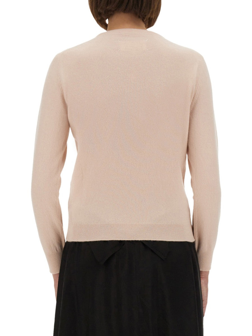 Pink Solid Crew Neck Sweater 2