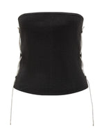 Black Solid Strapless Top 1
