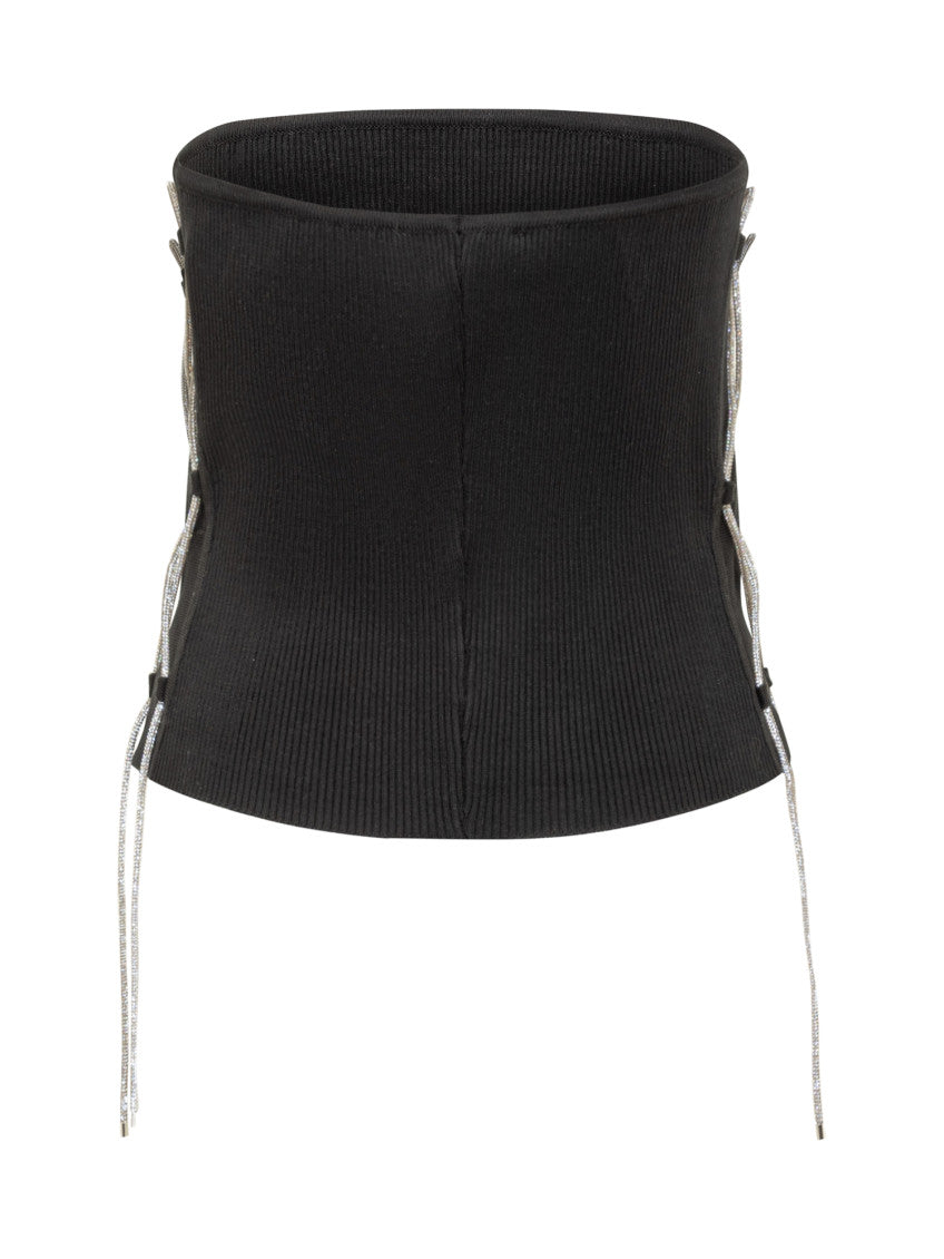 Black Solid Strapless Top 2