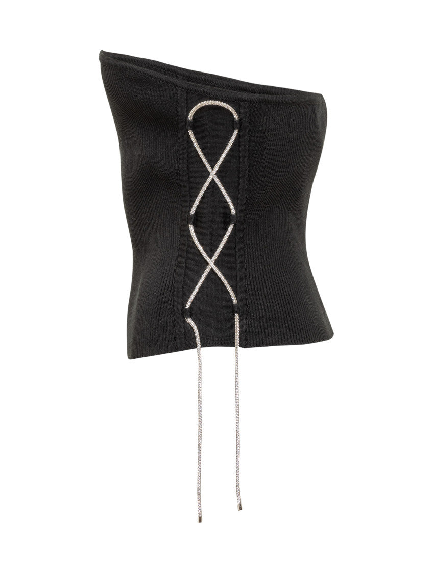 Black Solid Strapless Top 3