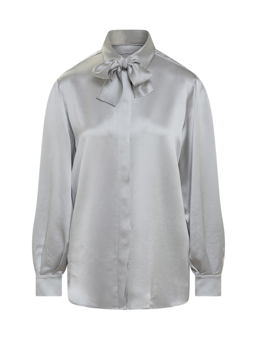 Grey Solid Shirt Collar Top 1