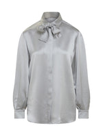 Grey Solid Shirt Collar Top 1