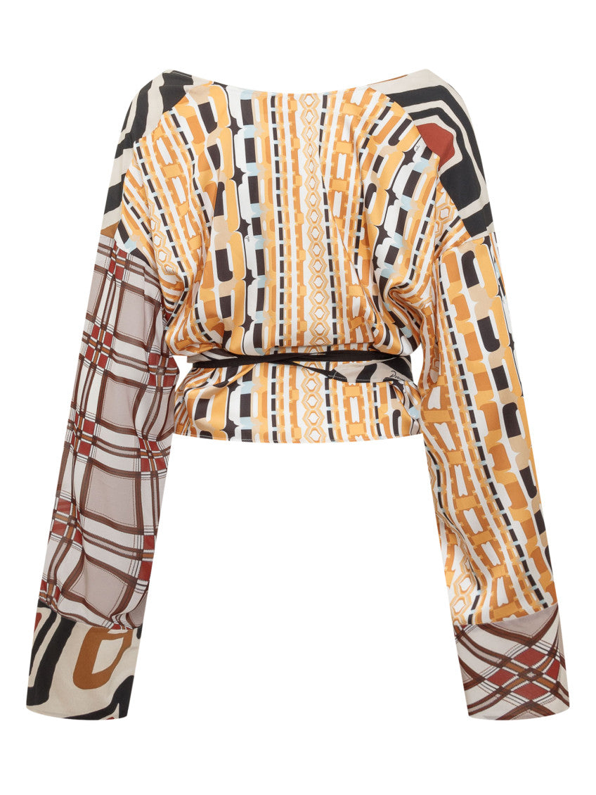 Multicolor Printed V Neck Top 2