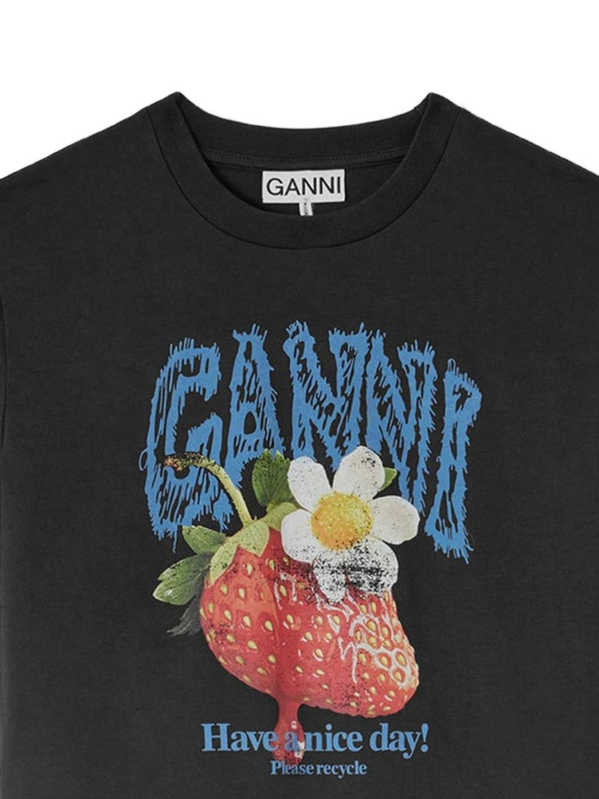 Black Graphic Crew Neck T-Shirt 2