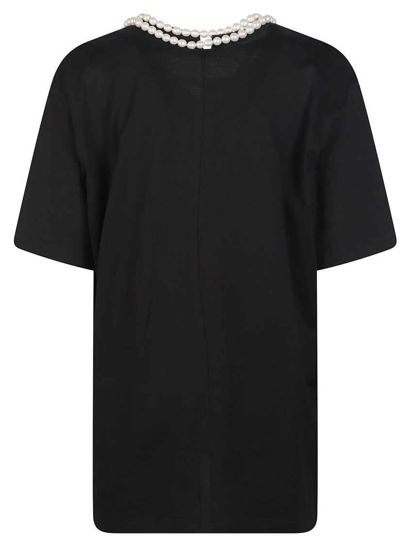 Black Solid Round Neck T-Shirt 2