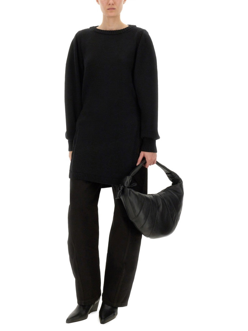 Black Solid Round Neck Sweater 3