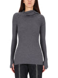 Grey Knitted Mock Collar Sweater 1