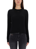 Black Solid Crew Neck Sweater 1