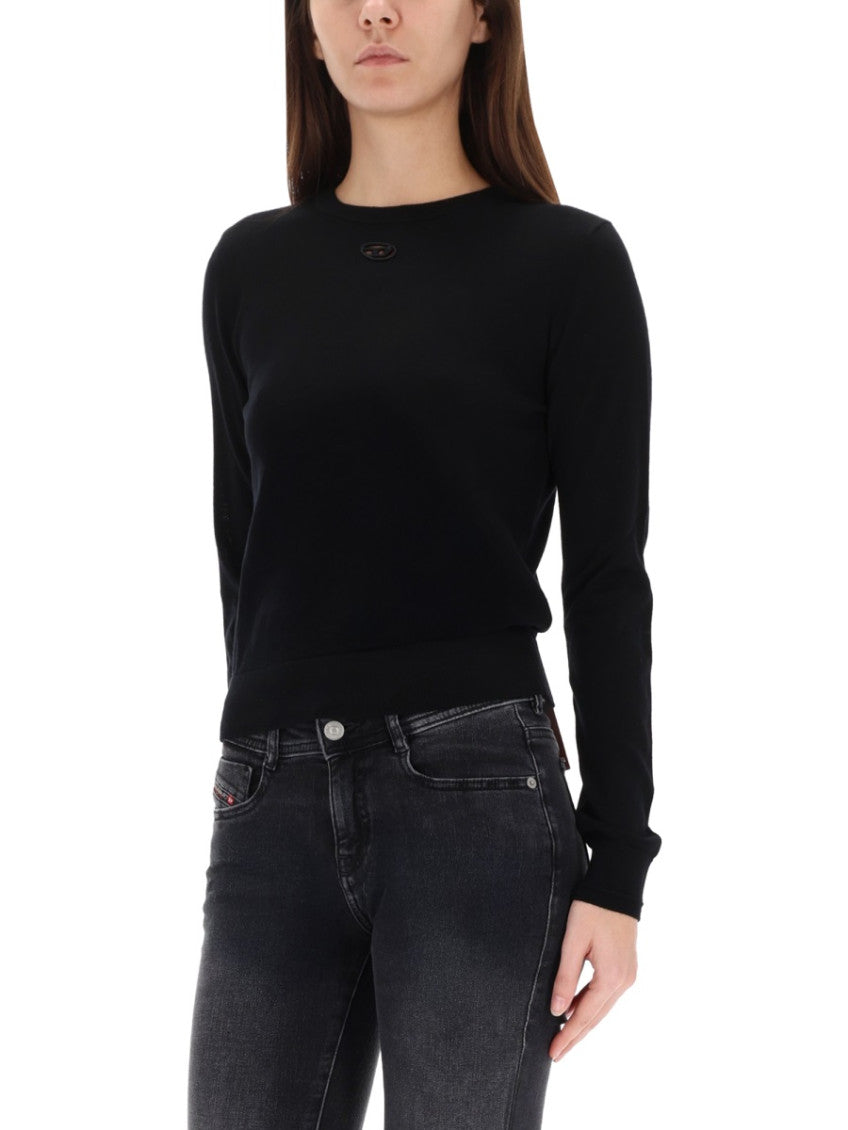 Black Solid Crew Neck Sweater 3