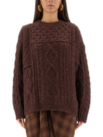 Brown Knitted Crew Neck Sweater 1