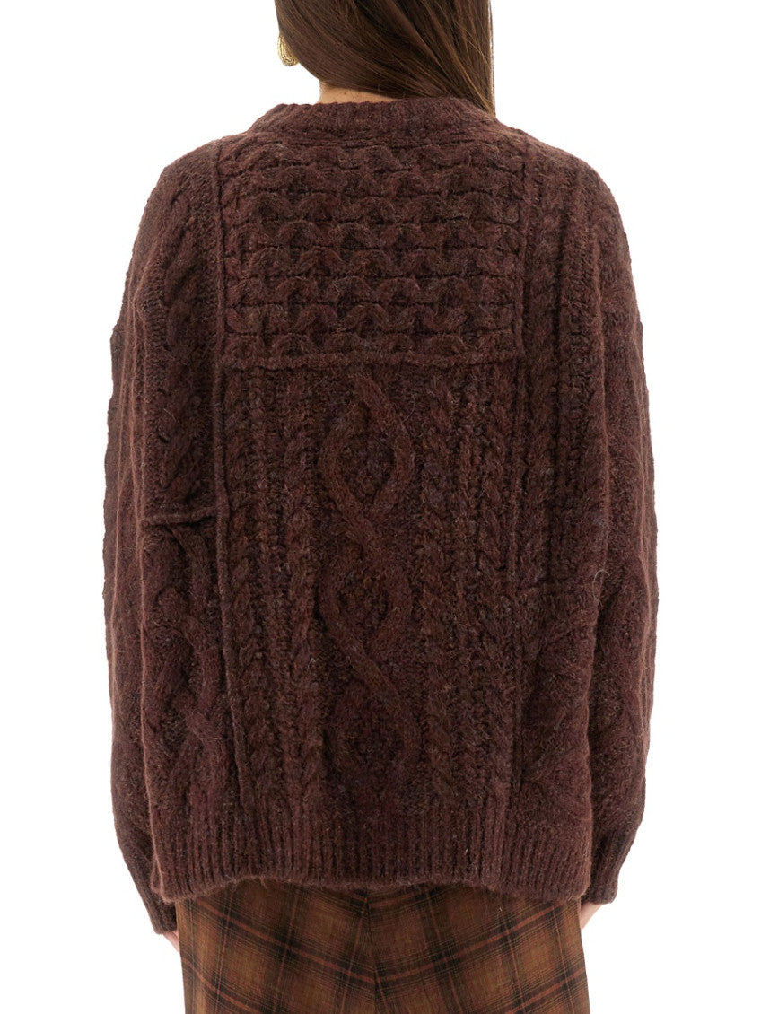 Brown Knitted Crew Neck Sweater 2