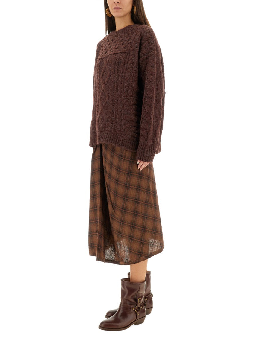 Brown Knitted Crew Neck Sweater 4