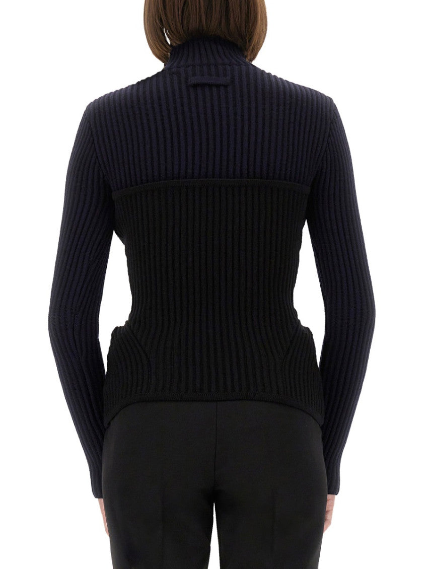 Navy Blue Knitted Turtle Neck Sweater 2