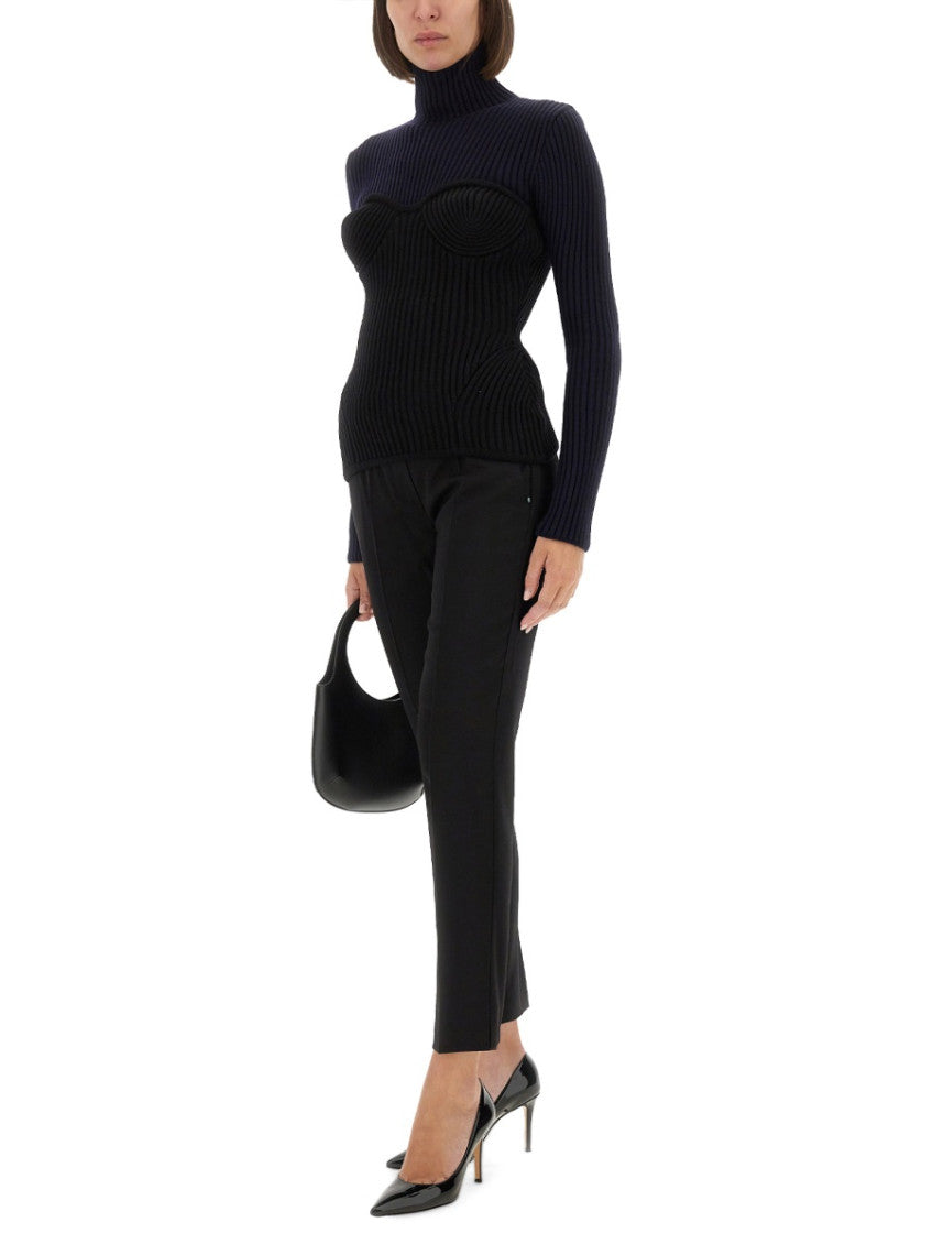 Navy Blue Knitted Turtle Neck Sweater 4