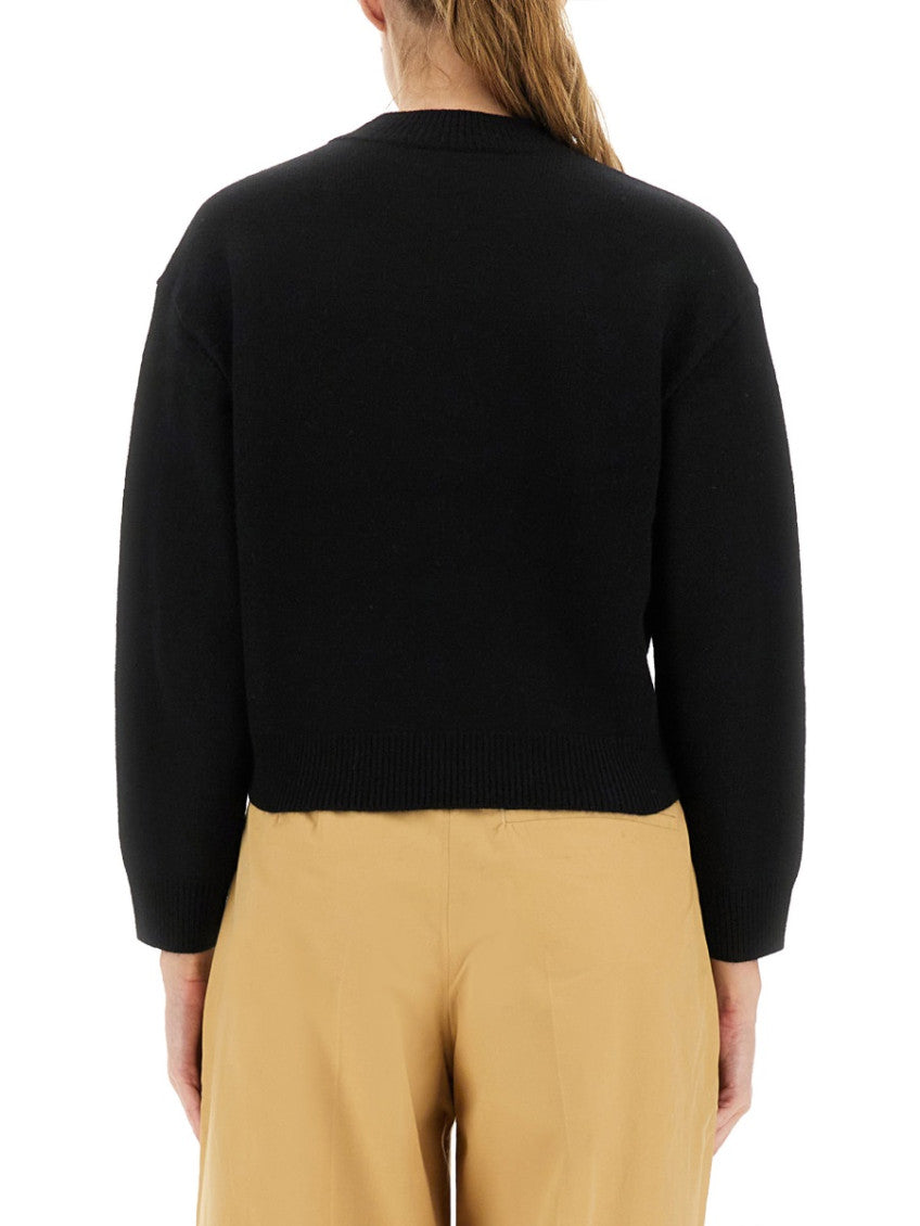 Black Knitted Mock Collar Sweater 2